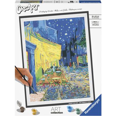 Malen nach Zahlen RAVENSBURGER "CreArt, ART Collection, Café Terrace (Van Gogh)", bunt, Malvorlagen, Kinder, Made in Eur