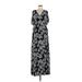 Thakoon Collective Casual Dress V Neck Short sleeves: Black Floral Dresses - Women's Size 6