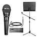 5 Core Sheet Music Stand w/Mic 3 IN 1 Portable Stand w/Detachable Mic Stand 1 Dynamic Microphone, Metal in Black | 7 H x 16.5 W x 23.8 D in | Wayfair