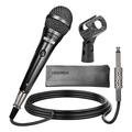 5 Core Microphone Professional Unidirectional Dynamic Neodymium Mic w/ON/OFF Switch, Cable Clip, Metal in Black | 4 H x 4 W x 10 D in | Wayfair