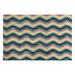 White 24 x 0.5 in Area Rug - East Urban Home Crazy Chevron Blue/Yellow/Pink Area Rug Polyester | 24 W x 0.5 D in | Wayfair