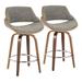 Corrigan Studio® Linnetta Swivel Counter & Bar Stool Wood/Upholstered in Gray | 37.75 H x 20.75 W x 20.25 D in | Wayfair