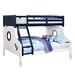 Williams Import Co. Nautia Twin/Full Bunk Bed - White & Blue Wood in Brown/White | 63 H x 58.125 W x 78.125 D in | Wayfair CM-BK629-BED