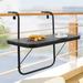 Ebern Designs Burgel Folding Balcony Outdoor Table Plastic/Metal in Black | 21.6 H x 23.6 W x 15.7 D in | Wayfair 85DD3FCB580D46148EE3767C1BE4E655