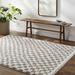 White 84 x 63 x 1.77 in Area Rug - Wade Logan® Calonder Rectangle Checkered Machine Woven Area Rug in Light Gray/ | 84 H x 63 W x 1.77 D in | Wayfair