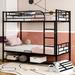 Isabelle & Max™ Adalhi Bunk Bed Metal in Black | 66.7 H x 40.7 W x 77.2 D in | Wayfair 93C202A00D9C4031948F2879B4A3512B