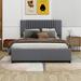 Latitude Run® Katelon Full Size Upholstered Platform Bed w/ 2 Drawers & Twin Size Trundle Upholstered in Gray | 43.3 H x 56.9 W x 79.9 D in | Wayfair