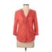 LC Lauren Conrad Long Sleeve Button Down Shirt: Orange Tops - Women's Size Medium