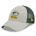 Men's New Era Heather Gray/Green Green Bay Packers Pop Trucker 9FORTY Adjustable Hat