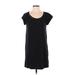 Anne Klein Sport Casual Dress - Shift Scoop Neck Short sleeves: Black Print Dresses - Women's Size Small