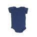 OshKosh B'gosh Short Sleeve Onesie: Blue Bottoms - Size Newborn