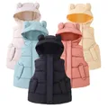 Gilets à capuche en coton rembourré pour enfants gilets chauds pour tout-petits vestes solides