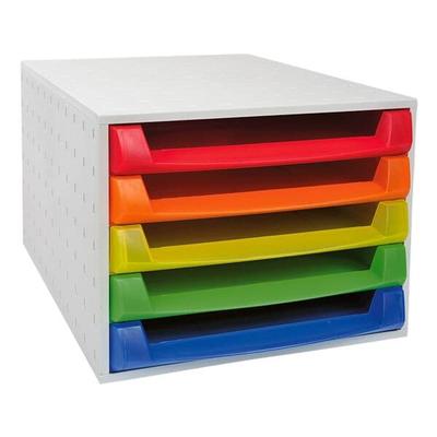 Schubladenbox »The Box« offen 5 Schübe mehrfarbig, EXACOMPTA, 28.4x21.8x38.7 cm