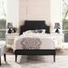 Laura Black Vinyl Platform Bed with Squared Tapered Legs