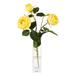 Enova Home Artificial Silk Rose Flower in Clear Glass Vase Faux Rose Flower with Vase For Home Office Decoration - N/A