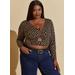 Plus Size Cutout Geo Print Crop Top