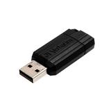 Verbatim 16 GB Pinstripe USB Flash Drive Black 49063