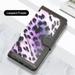 TECH CIRCLE Wallet Phone Case for iPhone 13 - Scratch Resistant PU Leather Durable Soft Silicone Cover Case with Wrist/Shoulder Strap & Card Holder & Pocket Folio Fold Stand Case Purple Leopard Print