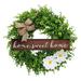 Artificial Flowers Wreath Silk Colourful Daisy Wreath Fake Flowers with Green Leaves Wreath Spring Summer Wreath for Front Door Home Wedding Office Party Decor