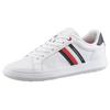 Sneaker TOMMY HILFIGER "ESSENTIAL LEATHER CUPSOLE", Herren, Gr. 43, bunt (weiß, dunkelblau), Leder, sportlich, Schuhe, mit typischen Streifen, Freizeitschuh, Halbschuh, Schnürschuh