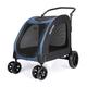 Virzen Dog Stroller Pet, Foldable Dog Stroller 4 Wheels, Mesh Skylight Pet Stroller Travel for Small Medium Large Pets up to 120lbs (Blue&Black)