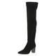 CAPRICE Damen Overknee Stiefel Memotion mit Absatz Spitz Weite G, Schwarz (Black Stretch), 41 EU
