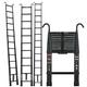 3.2M/10.5FT Telescopic Ladder Loft Ladder with 2 Hooks, Aluminium Extension Foldable Ladder Multi Purpose Ladder with Adjustable Height, Non-Slip Feet for Household, Max Load 150kg/330lb, Black