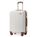 Kono Large Suitcase Lightweight ABS Hard Shell Suitcase Durable 28" Check in Hold Luggage with 4 Wheels and TSA Lock (76cm 99L, Cream)