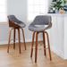 Corrigan Studio® Linnetta Swivel Counter & Bar Stool Wood/Upholstered in Gray | 37.75 H x 20.75 W x 20.25 D in | Wayfair