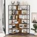 17 Stories Steffan Corner Bookcase in Black/Brown | 71 H x 26 W x 12 D in | Wayfair EE480ACE26674B199D27321E396FAE4D