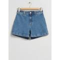 High Waist Denim Shorts - Blue