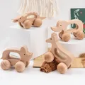 Mini voiture en bois pour enfants jouet de dentition éducatif Design Animal de dessin animé