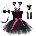Costume de chat noir pour bébés filles robe tutu animal cosplay pour enfants animal de compagnie