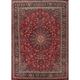 Floral Red Mashad Vintage Persian Area Rug Hand-Knotted Wool Carpet - 9'6" x 12'7"