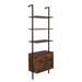 Industrial Bookshelf with Wood Drawers and Matte Steel Frame,Vintage-Black - Vintage-Black - 23.62 x 11.81 x 70.87