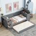 Twin Size Daybed with Trundle, Storage Arms and Charging Station