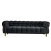 87.01" Modern Boucle Upholstered Fabric 3-Seater Sofa with Hand-Turfed Upholstered Design and Golden Metal Legs