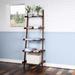 5 - Tier Ladder Shelf Bookshelf Bookcase for Living Room, Storage Display Leaning