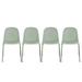 Set of 4 Modern Dining Side Chairs, Armless Molded Plastic Shell Seat with Metal Legs, Stackable Contemporary Chairs