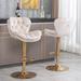 Modern Swivel Bar Stools Set of 2 Velvet Height Adjustable Dining Chairs for Kitchen Dining Room Business Reception Chair