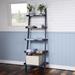 5 - Tier Ladder Shelf Bookshelf Bookcase for Living Room, Storage Display Leaning