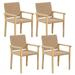 Costway Patio Chair Set of 2/4 Rubber Wood Dining Armchairs Paper Rope