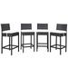 Ergode Convene 4 Piece Outdoor Patio Pub Set - Espresso White