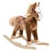 Qaba Kids Rocking Horse Plush Toddler Rocker Wooden Base Ride On Toy