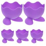 Egg Holder Boiled Cup Cups Silicone Eggs Set Kitchen Kids Novelty Breakfast Stand Tray Holders Le Double Moulds Creuset