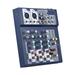 moobody Digital Audio Mixer with 3Band EQ Builtin 48V Phantom Power 4 Channels Mixer for Home Studio Recording