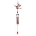 KAOU Wind Chime Luminous Dragonfly Design Durable Waterproof Melodious Outdoor Garden Window Decoration Metal Wind Chime Pink Size B