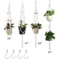 Plant Hangers Set of 4 Indoor Wall Hanging Planter Basket Decorative Flower Pot Holder with 4 Hooks for Indoor Outdoor Home Decor Gift Box