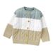 Baby Toddler Girls Boys Patchwork Sweaters Warm Jacket Cotton Knit Cardigan Button Closure Coat Outwear Zipped Hoodie Toddler Boy Zip up Jacket