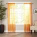Elegant Comfort Luxury Sheer Curtains Window Treatment Curtain Panels with Rod Pocket for Kitchen Bedroom and Living Room (60 x 84-inches Long Set of 2) Orange